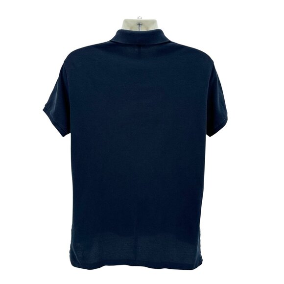 Polo Ralph Lauren Mens Large Polo Shirt Custom Slim Fit Mesh Polo Navy Blue - Picture 4 of 7
